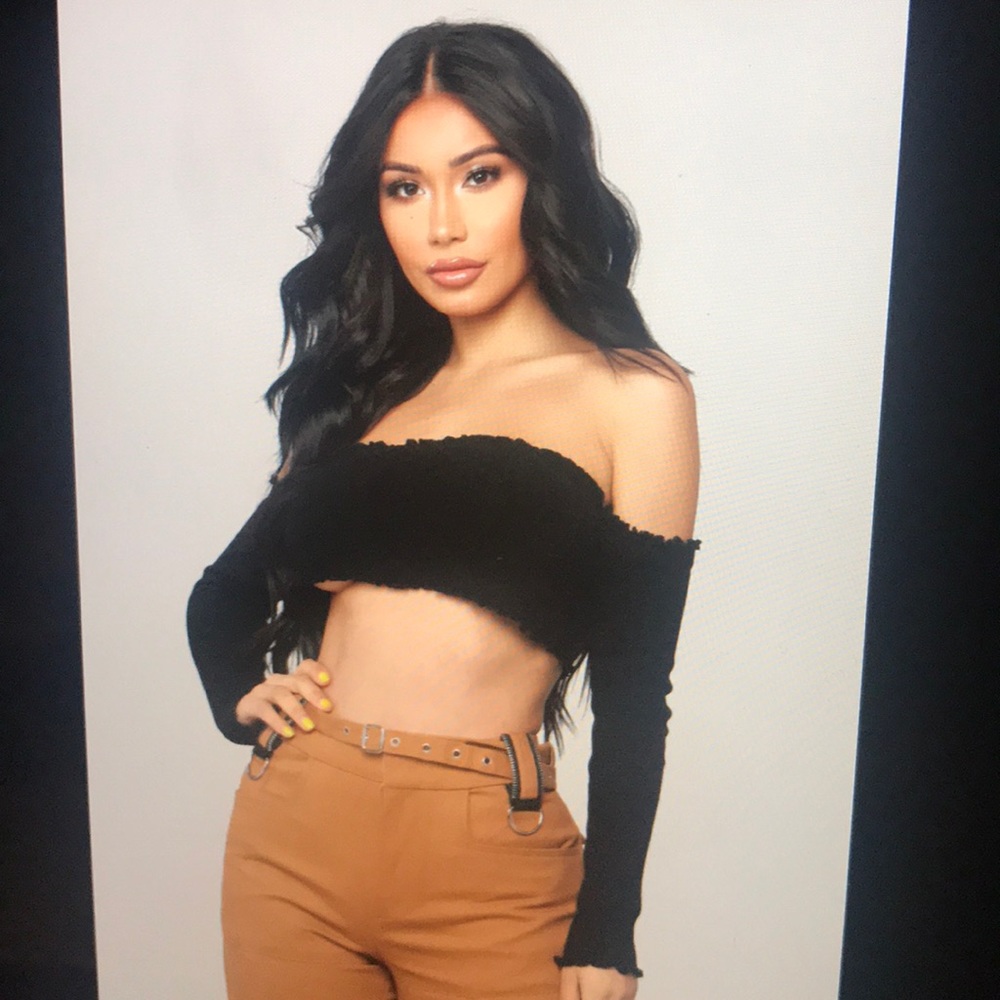 Fashion Nova off the shoulder crop top Smock and Slay Top